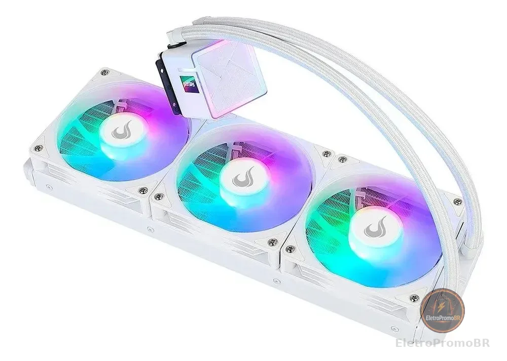 Water Cooler Gamer Rise Mode Frost Argb Rainbow 360mm Branco