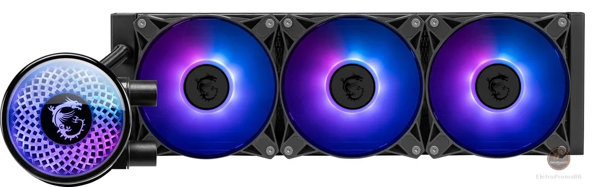 Water Cooler MSI MAG Coreliquid A12, ARGB, 360mm, Intel e AMD, Preto - CLA12360