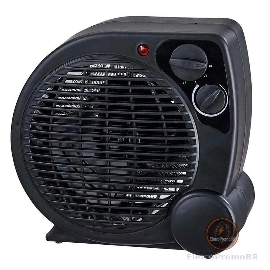 Aquecedor Portátil a Ar Ventilador Quente Preto AQ04 - Mimo Style