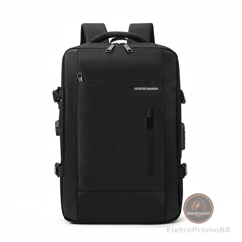 Mochila para Notebook Expansível de 30 a 42L, Impermeável e Antifurto, para Viagem com USB e Laptop 15.6”