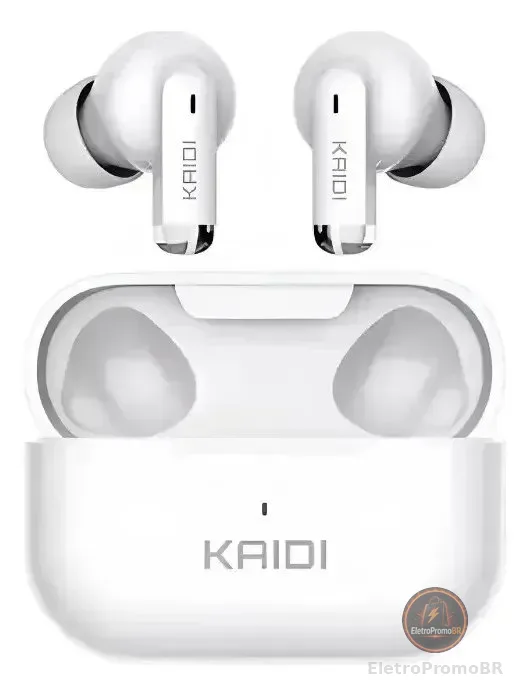 Fone de Ouvido Bluetooth 5.1 Kaidi KD-780 TWS In-Ear com Microfone, Estojo Carregador, USB-C e Cancelamento de Ruído