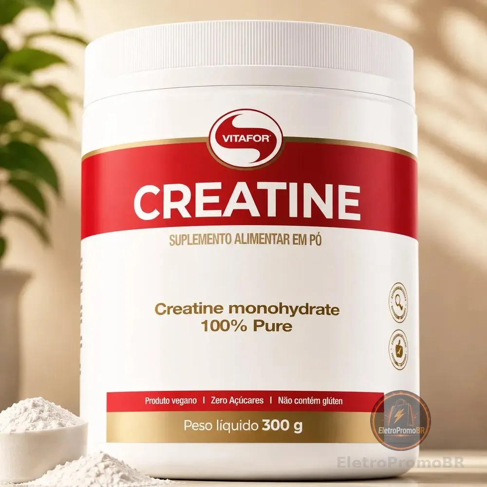 Creatina Monohidratada Creatine Vitafor 300g Sem Sabor Sem Sabor