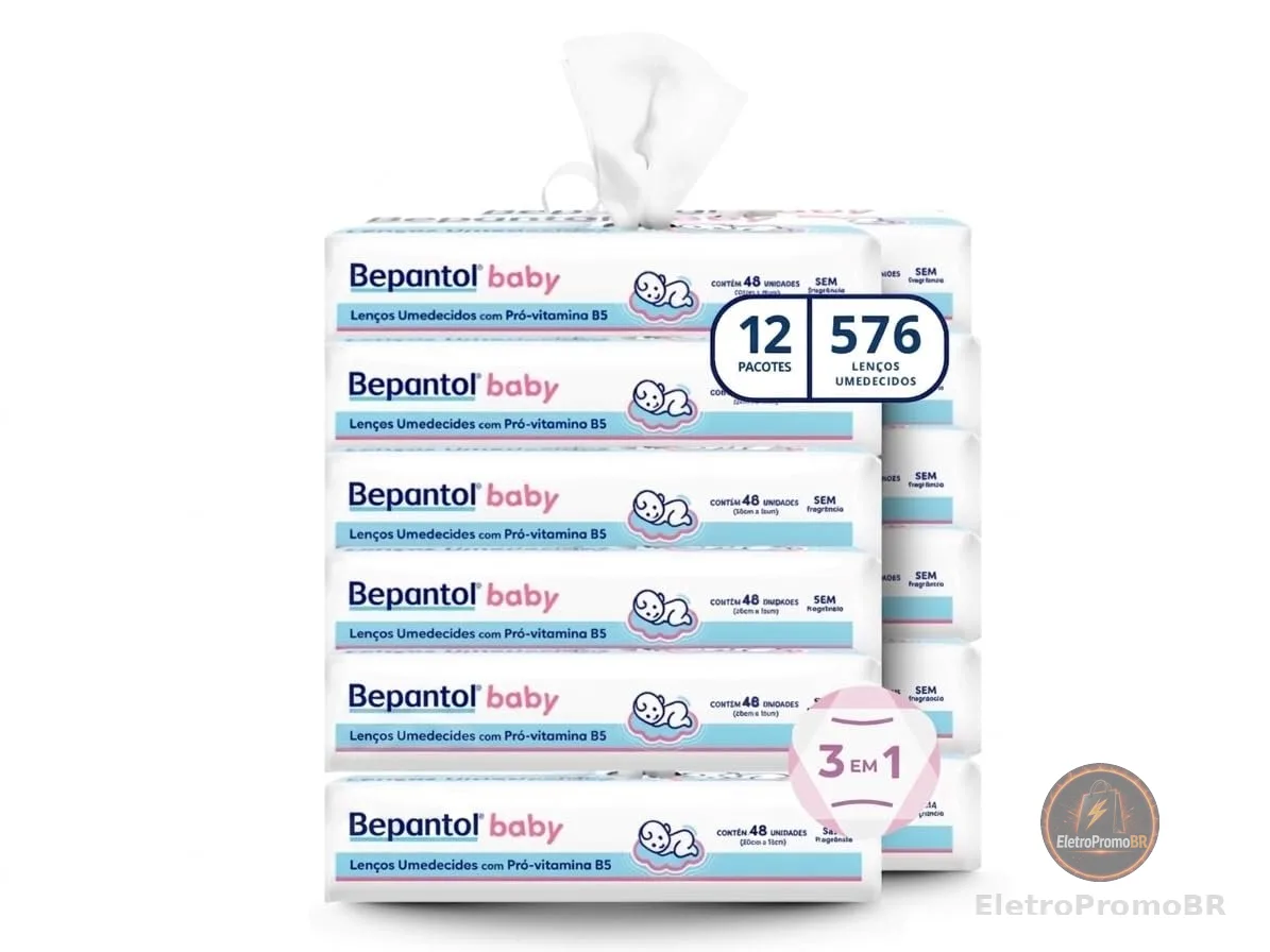 Bepantol Baby Lenço Umedecido Hipoalergênico, 576 Unidades