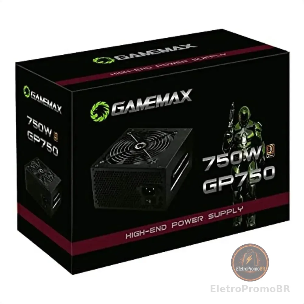 Fonte De Alimentacao 750w Gp750 80 Plus Bronze Gamemax Cor Preto