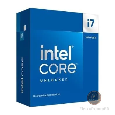 Processador Intel Core i7-14700KF, 3.4GHz (5.6 GHz Max Turbo), Cache 33MB, 20 Núcleos, 28 Threads, LGA 1700, Sem Vídeo Integrado - BX8071514700KF