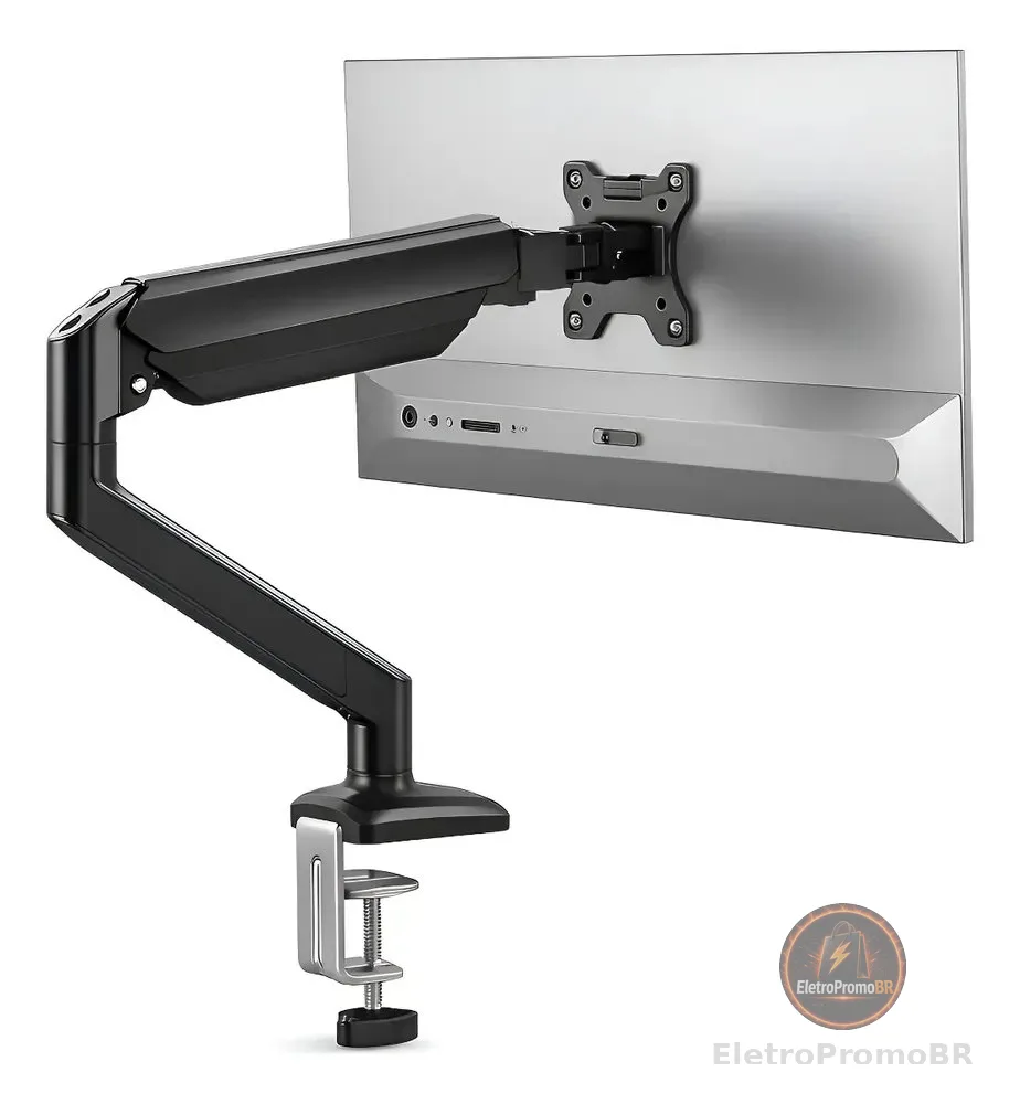 Suporte Monitor Articulado Ajustavel 14 Até 32 A Gás Preto