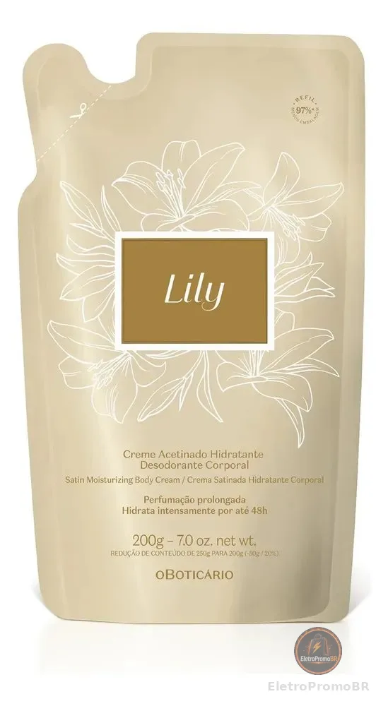 O Boticário Refil Creme Acetinado Corporal Lily 200g