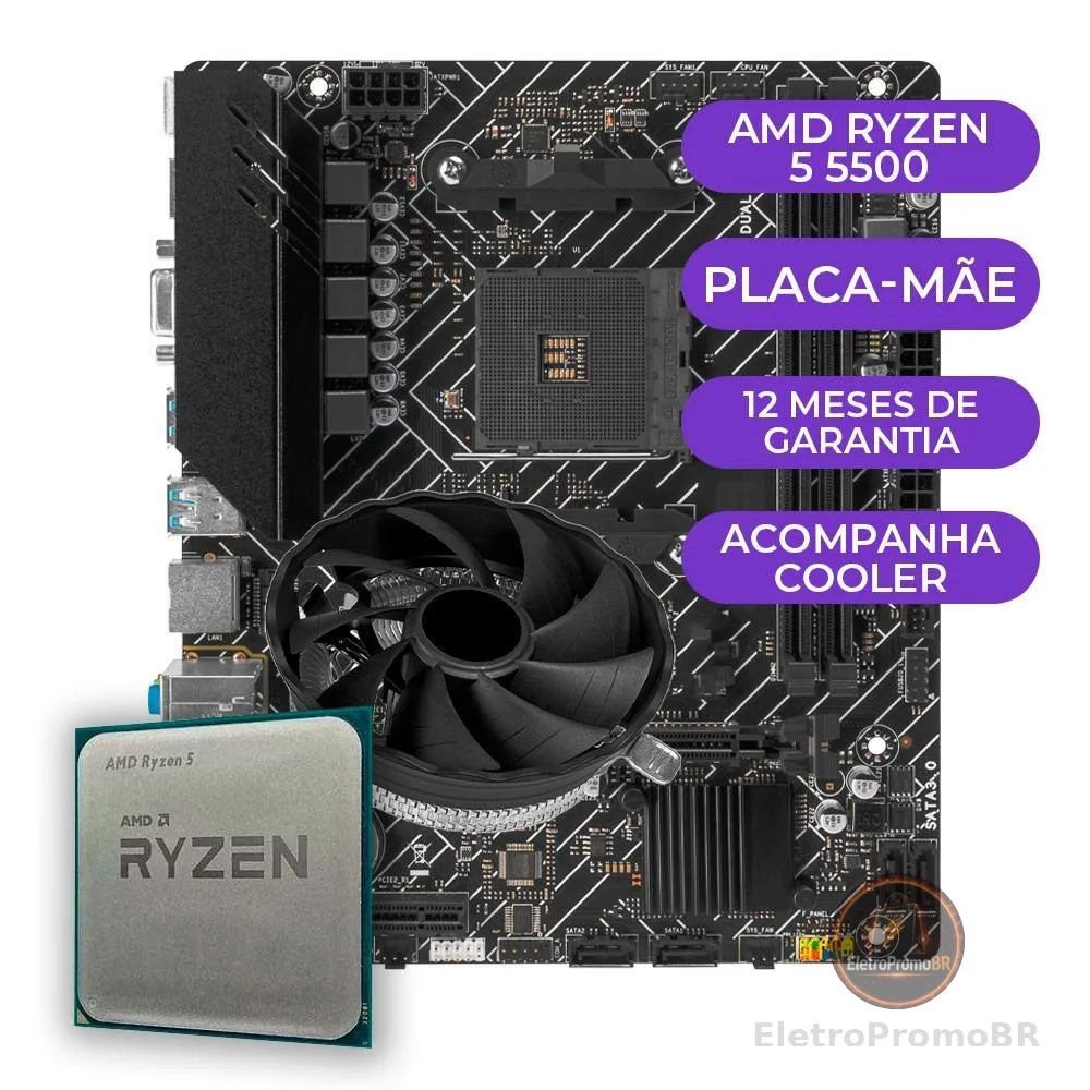 Kit Upgrade Gamer AMD Ryzen 5 5500, A520M