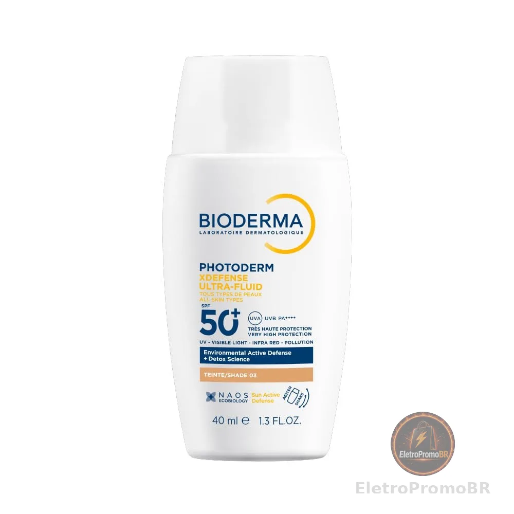 BIODERMA Protetor Solar Facial Ultrafluido Photoderm XDefense FPS 60 Médio Cor 3 40ml