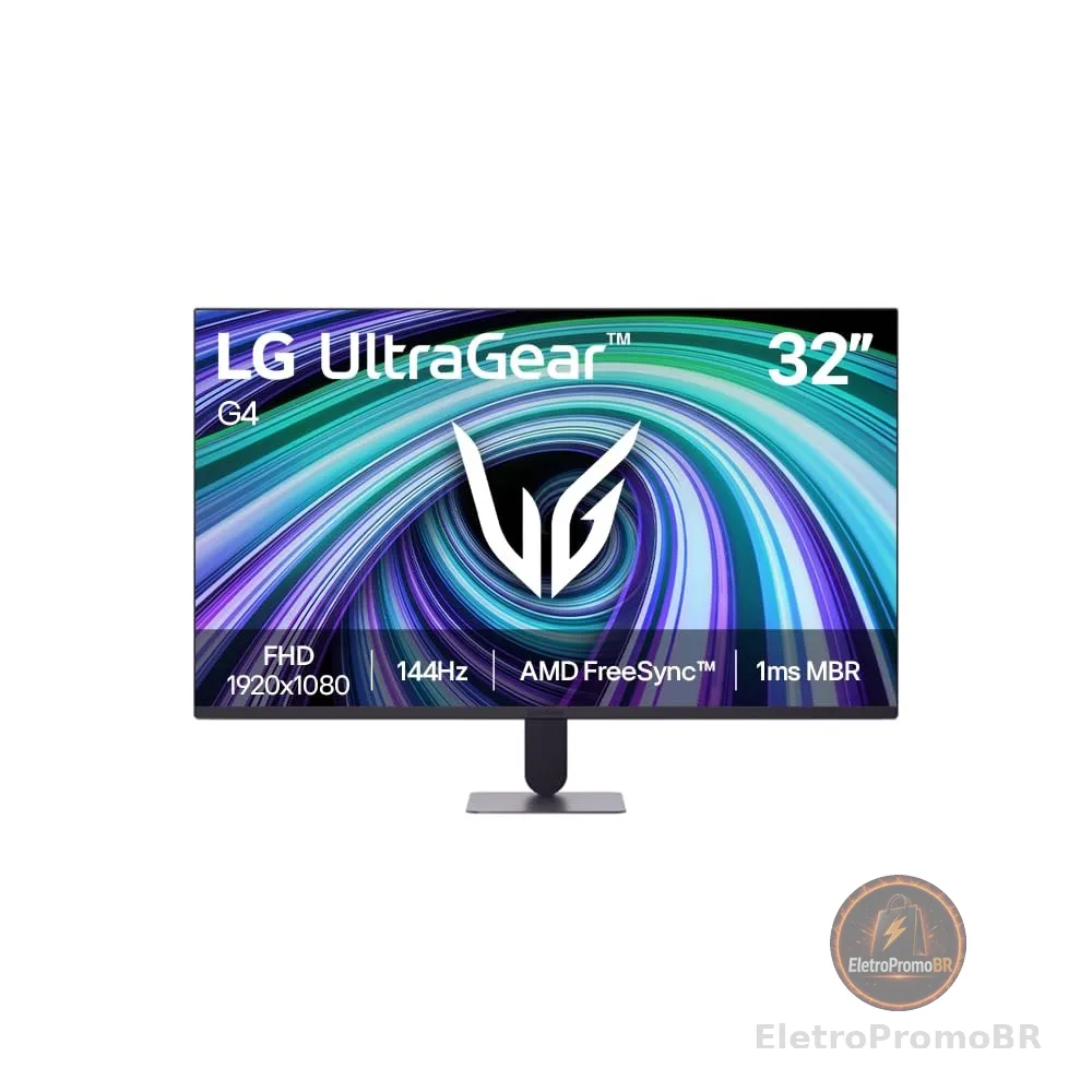 Monitor LG UltraGear - Tela VA FHD 32”, 144Hz nativo, 1ms (MBR), AMD FreeSync, HDR10, sRGB 99%, Preto - 32G403B