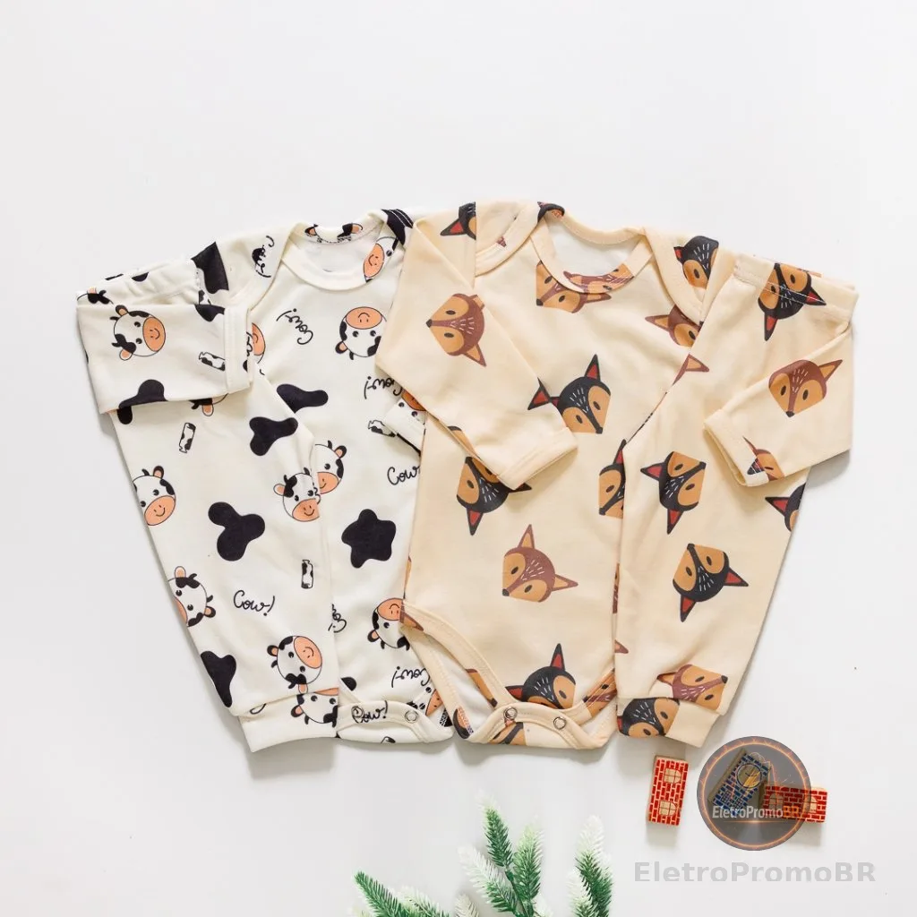 Conjunto Bebê Suedine Antialérgico Pagão Body e Calça Longo
