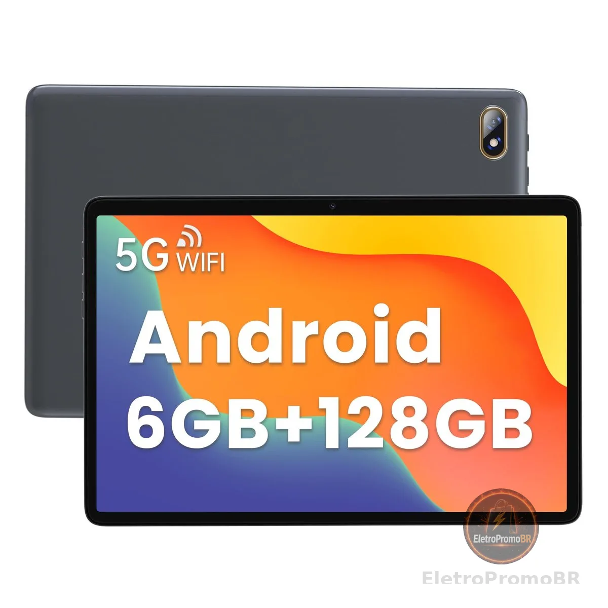 kinstone Tablet Android de 10,1 polegadas, 6 GB de RAM, 128 GB de ROM, Octa-Core rápido, Wi-Fi de banda dupla 2,4G/5G, Bluetooth 5.0, tela IPS HD, ideal para estudo, entretenimento no escritório