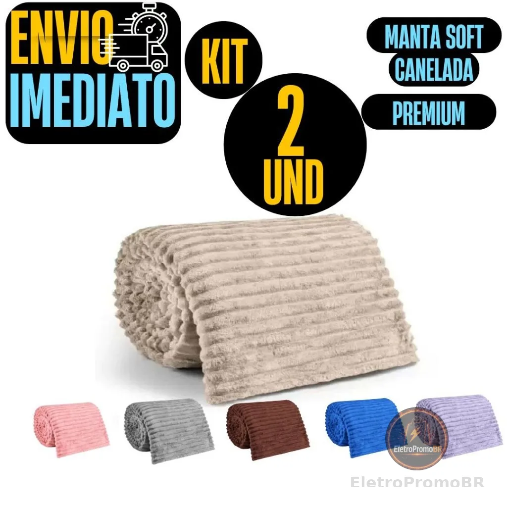 Kit 2 Manta Para Bebê Soft Lisa Pet Canelada 1.00 x 0.90 Premium Qualidade Ultra Macio Premium Primeira Linha Top GR171