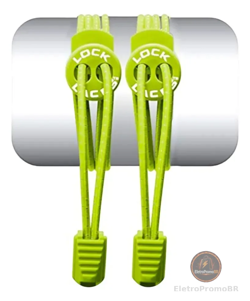 Cadarço Elástico Lock Laces Verde