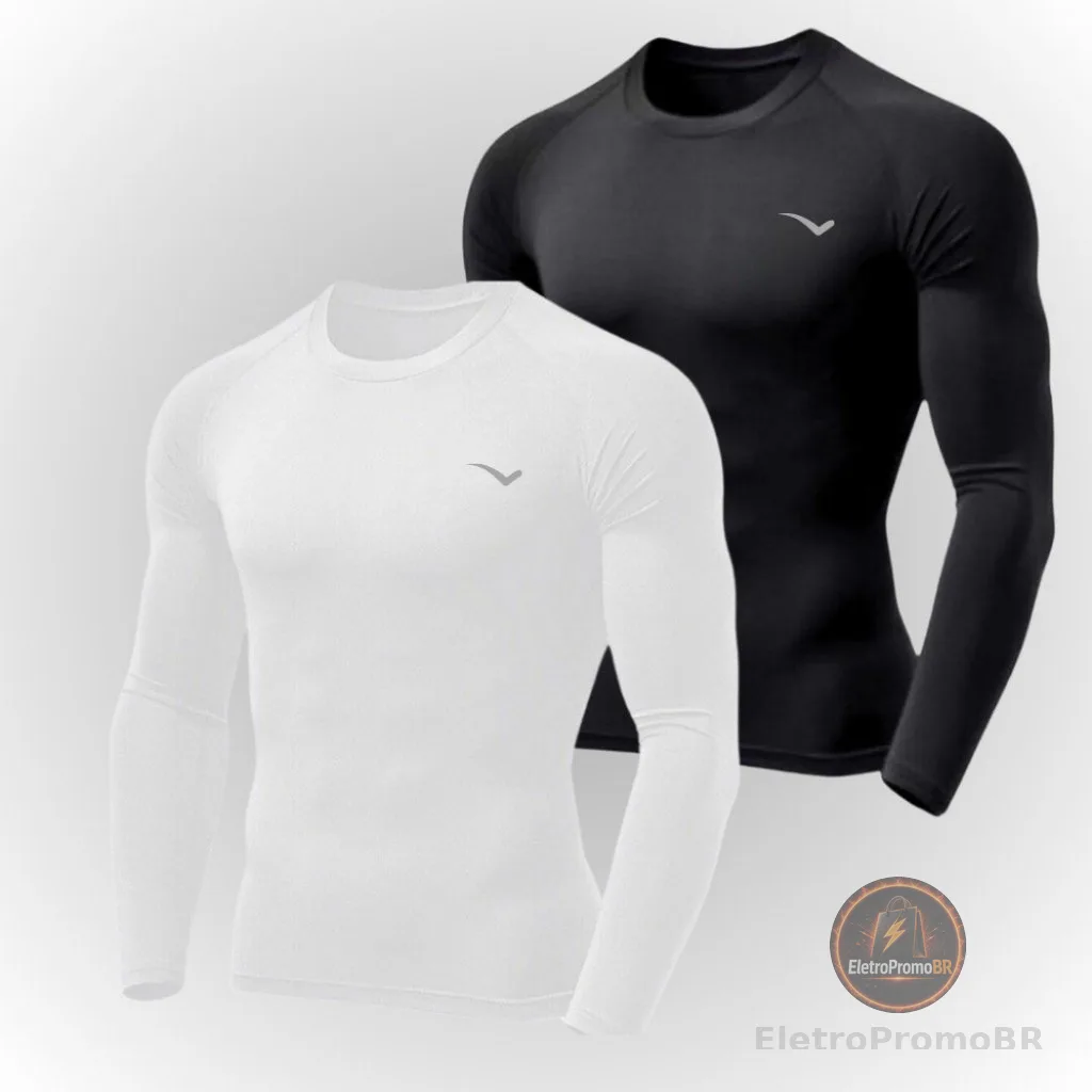 Camisa Térmica segunda pele Masculina Com Proteção Uv