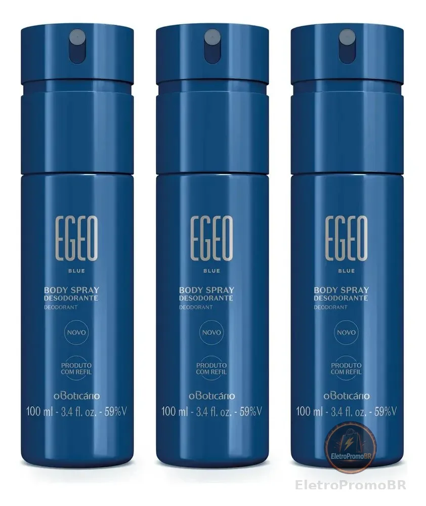 Kit Egeo Blue: Body Spray Desodorante 100ml (3 Itens)