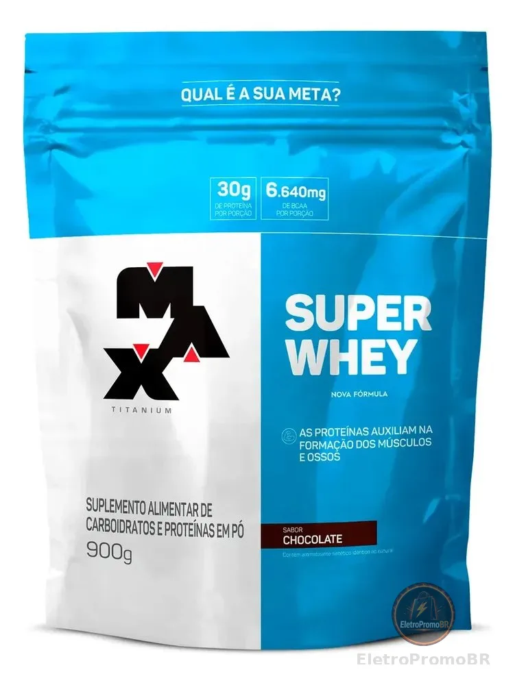 Super Whey Protein Max Titanium 900 Gramas - Sabor Chocolate