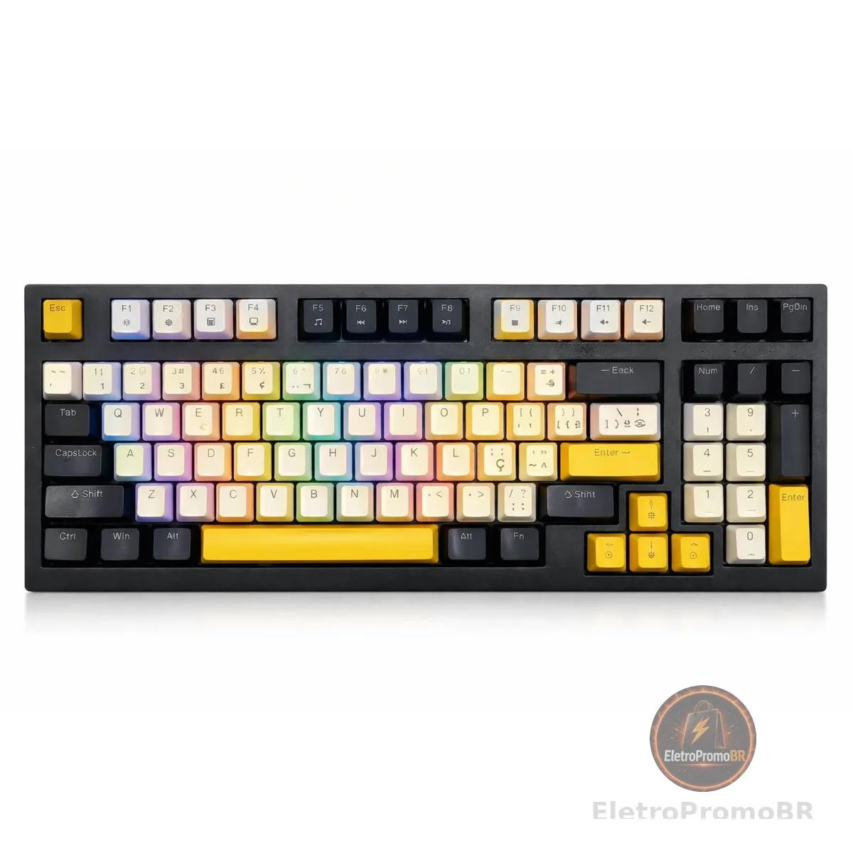 Teclado Gamer Mecânico ABNT2 Layout 85% USB com 13 Modos de Iluminação RGB, Switch Outemu Red/Blue, Compatível com PC, PS5 e Xbox