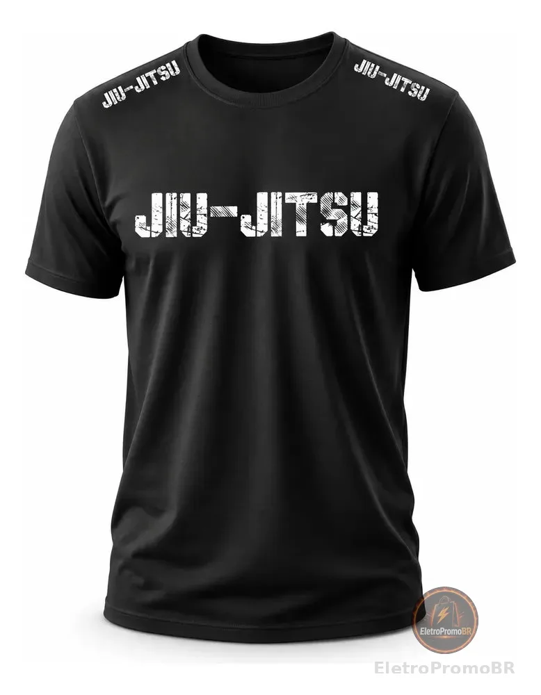 Camisa Jiu Jitsu Treino Academia Dry Fit Mma Competidor Dry Preto - Jiu Basic P