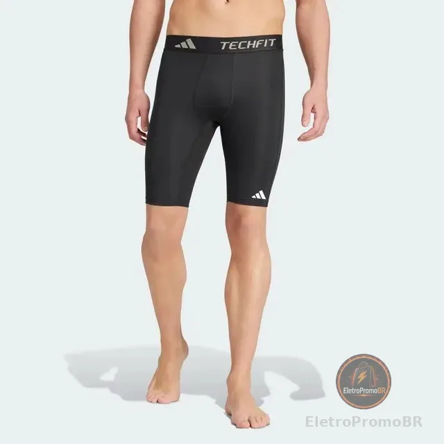 Bermuda De Compressão adidas Techfit Preta