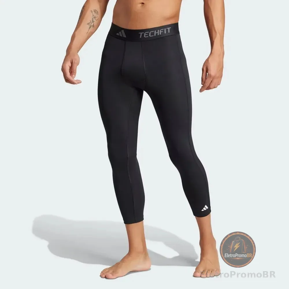 Calça Legging adidas Tf 3/4 Tight Compression Preta Preto - P