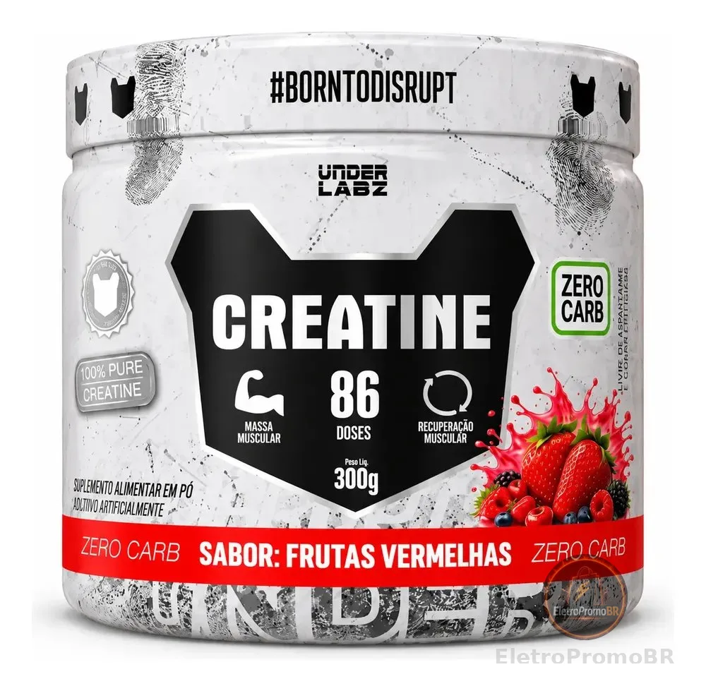 Creatina Zero Carb De Frutas Vermelhas Under Labz, 300g Frutas Vermelhas