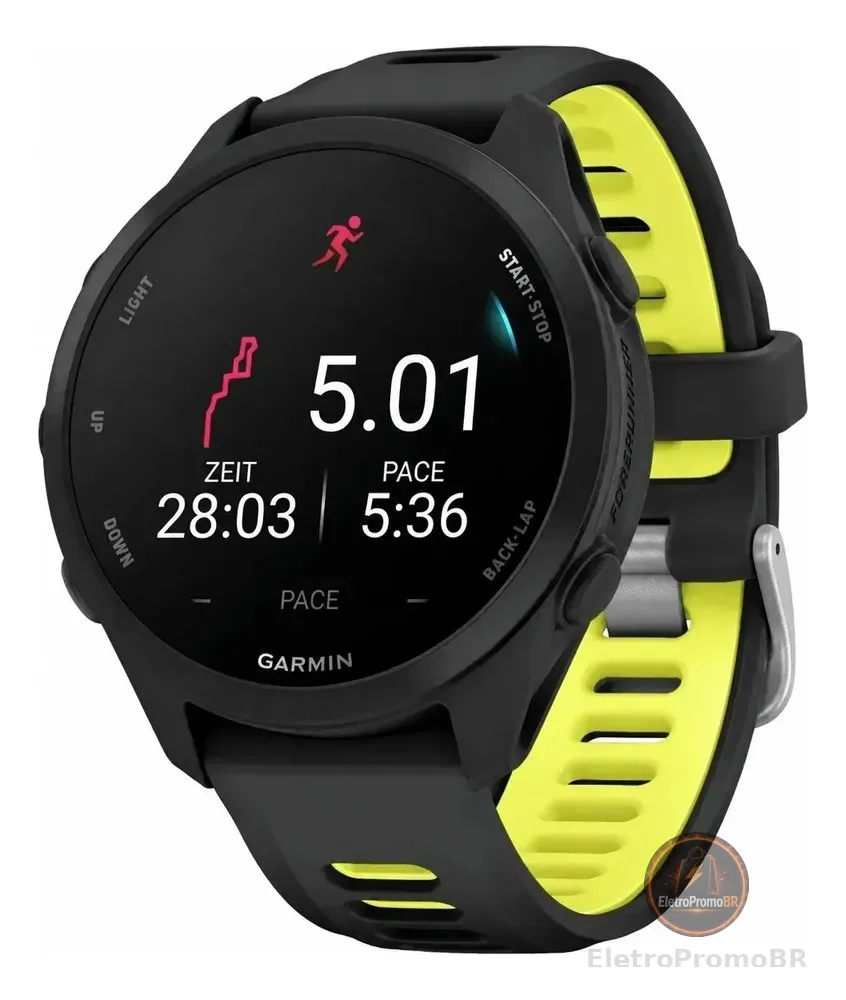Smartwatch Garmin Forerunner 170 Preto/amarelo - Preto