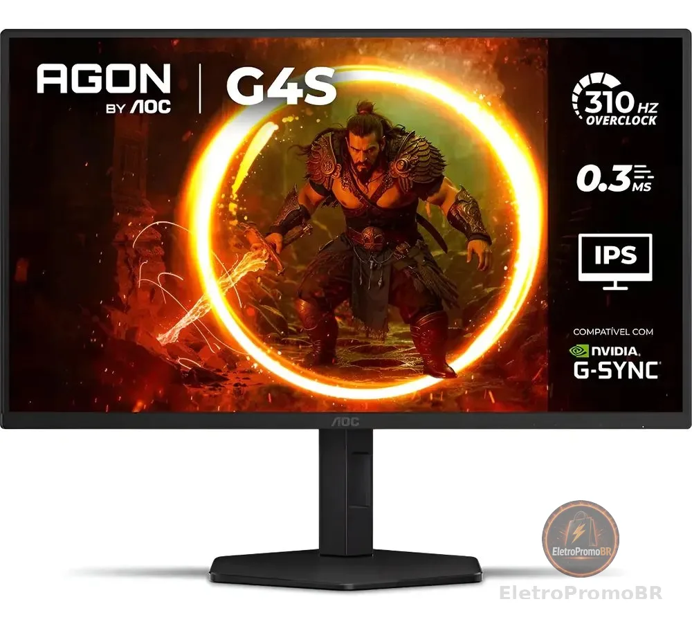 Monitor Gamer AOC AGON G4S 25" 310Hz 0.3ms HDR400 IPS Base Ajustável 25G4S/P Preto