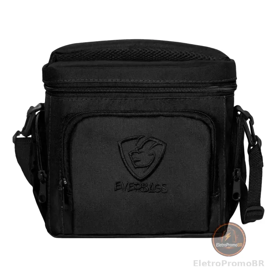 Bolsa Térmica Fitness Master Black Multiuso Porta Marmita Frasqueira Everbags Preto