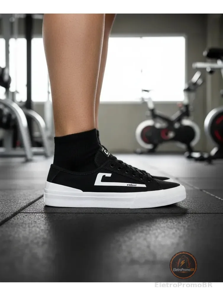 Tênis Feminino Colcci Cool Canvas Confortável Leve Original Preto Liso 36