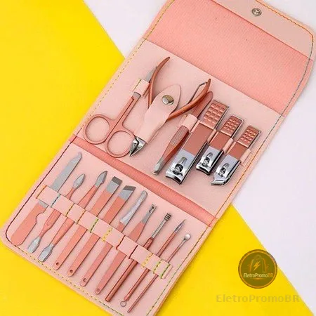 KIT 16 Pçs/Set Professional Aço Inoxidável Cutícula Nippers Cortador De Unhas Ferramentas