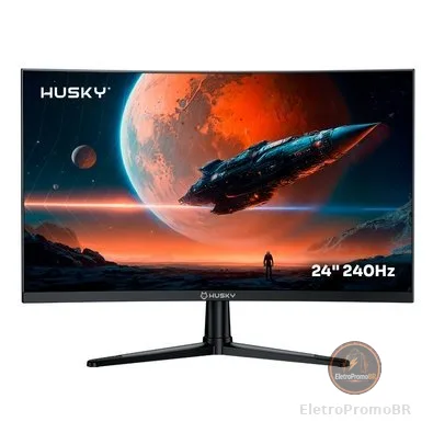 Monitor Gamer Curvo Husky Boreal 24", FHD, 240Hz, 1ms, Adaptive Sync, VA, DisplayPort e HDMI, HDR - HMG00524PT