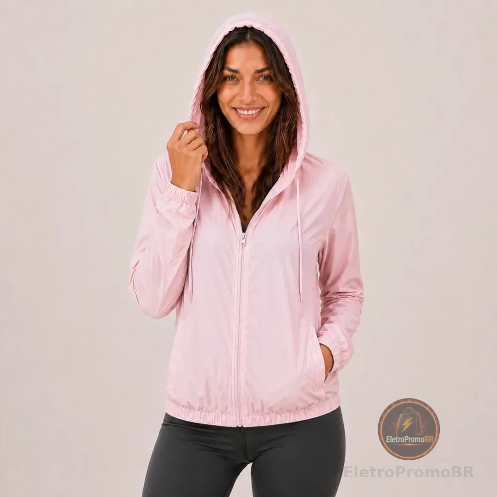 Jaqueta Feminina Izing Corta Vento Tendencia 2026 Fit Aspen Rosa-claro G Liso