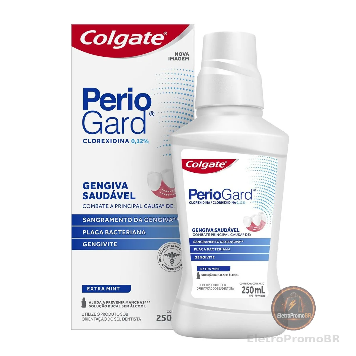 Enxaguante Bucal Colgate PerioGard Extra Mint Sem Álcool 250ml