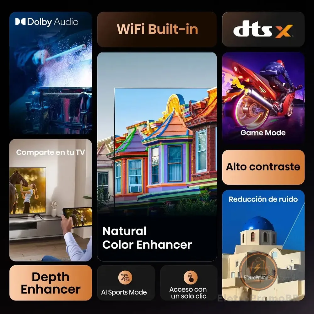 Smart TVHisense FHD 40" Polegadas 40A4NV com HDR10, DTS Virtual X, Compatibilidade Alexa