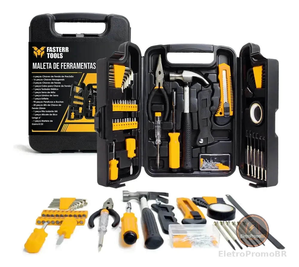 Kit Jogo De Ferramentas 142 Peças Fasterr Com Maleta