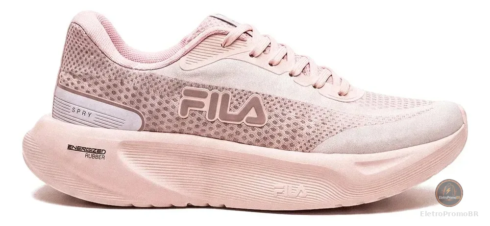 Tênis Fila Spry Feminino Original Academia Confortável Rosa Claro/castanho/rosa Branco 37 Br