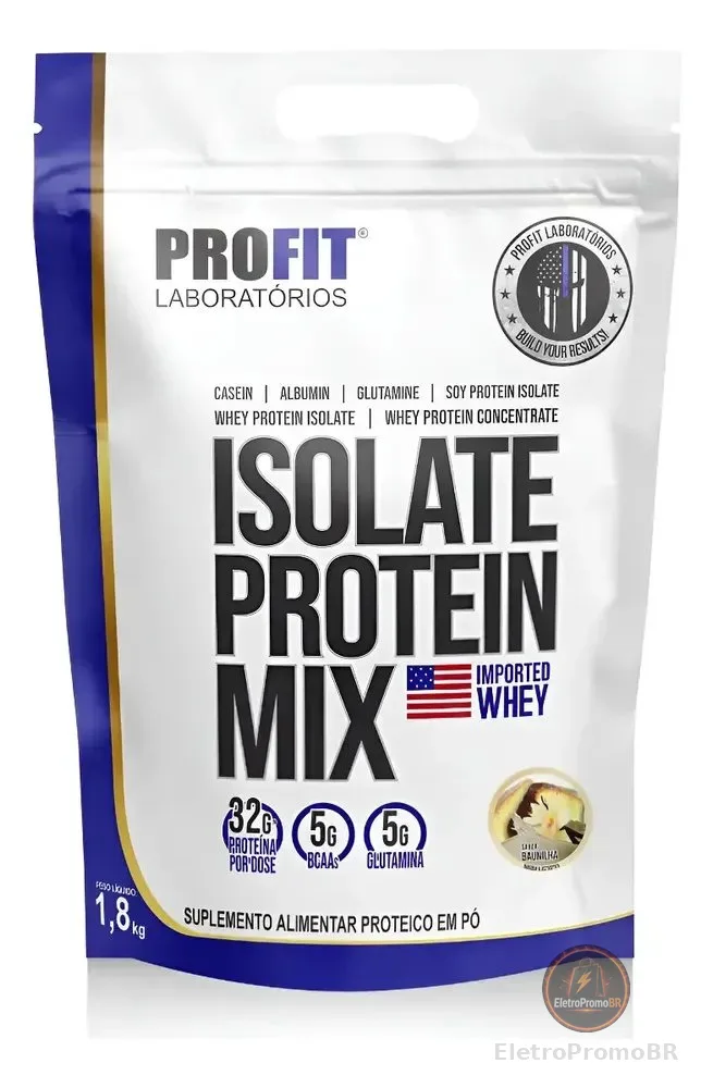 Whey Protein Isolate Protein Mix Refil 1,8kg Profit Sabor Baunilha