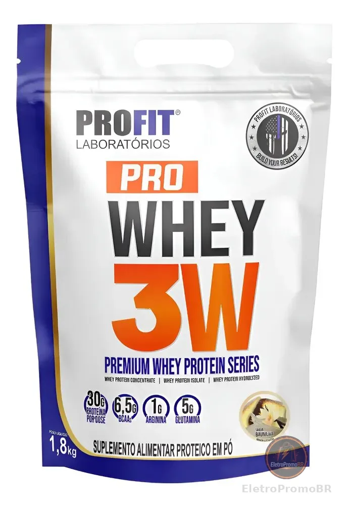 Pro Whey 3w Concentrado Arginina Isolado Protein Profit Labs Baunilha 1.8kg