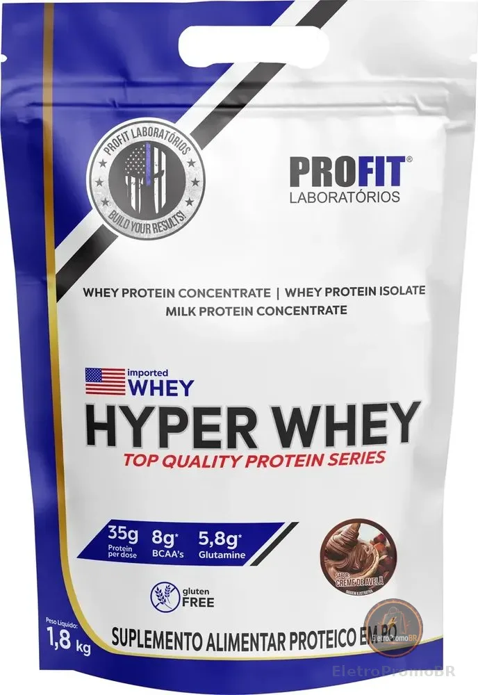 Whey Protein Hyper Whey 1,8kg Creme De Avelã - Profit Laboratórios