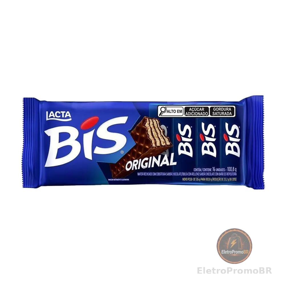 Wafer Recheado Bis Ao Leite Kit 3 Unidades de 100,8g
