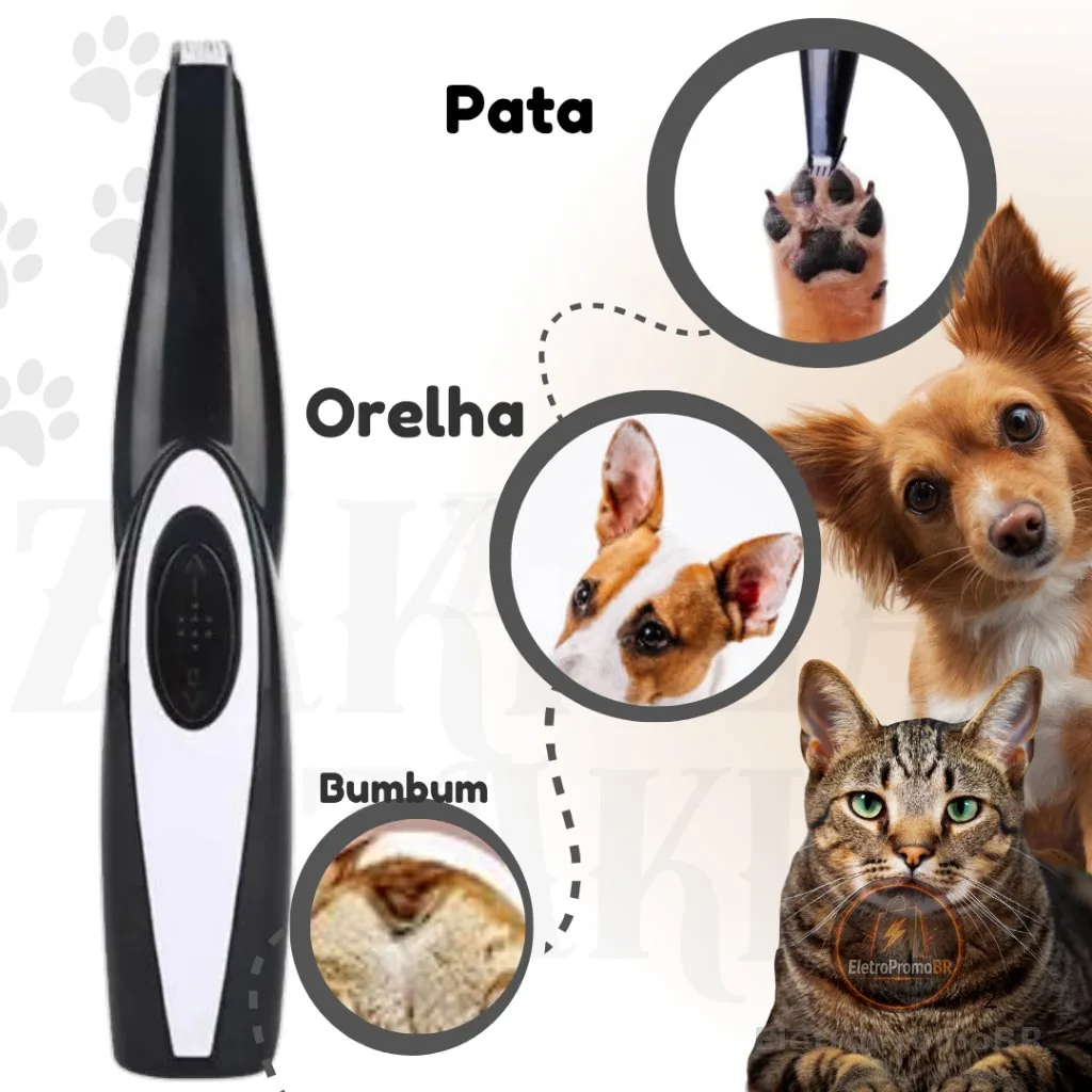 Máquina de Tosa para Pata Olhos Orelha Pet Cão Gato Profissional Aparador De Pelos Cortador