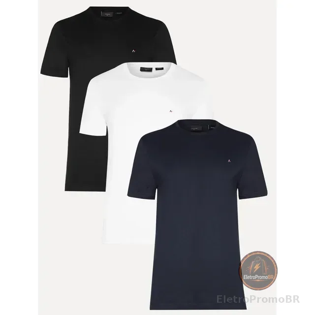 Kit Camisetas Aramis Preta/branca/azul Marinho - Original