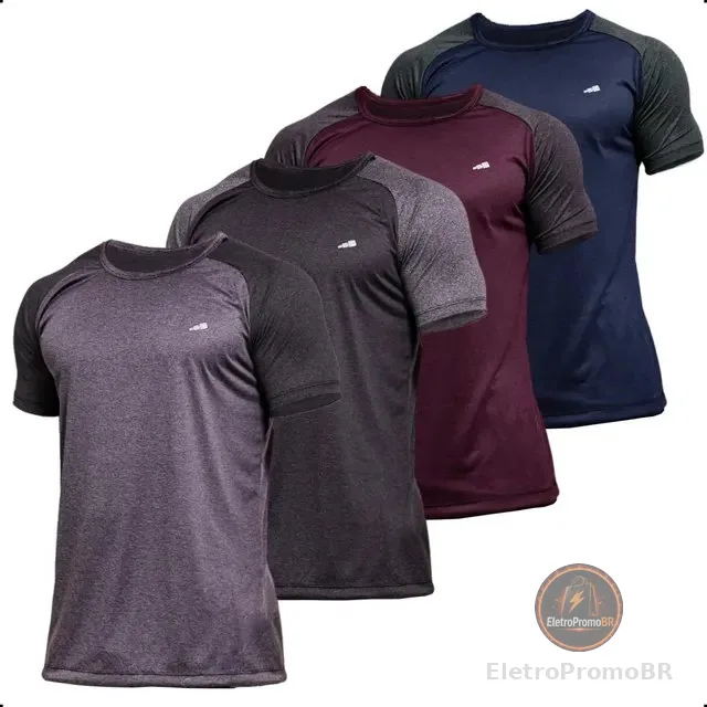 4 Camisetas Masculina Dry Fit Premium Camisa Academia Kit