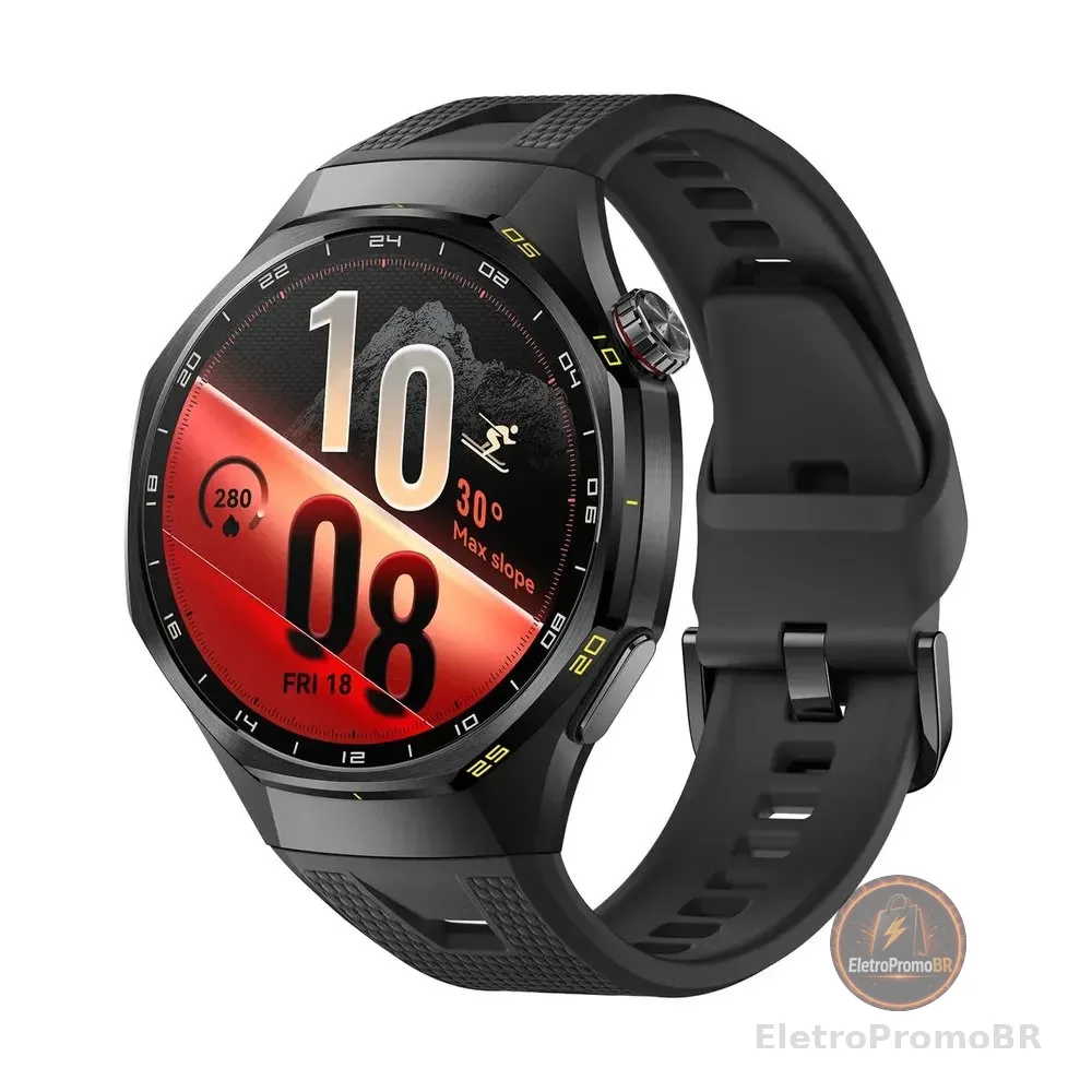 HUAWEI WATCH GT 7 Pro 46mm Smart Watch, Bateria de até 21 dias, Caixa em liga de titânio e bisel em cerâmica nano-tech, ECG, Monitoramento da Frequência Cardíaca, Golfe, Ciclismo, Preto