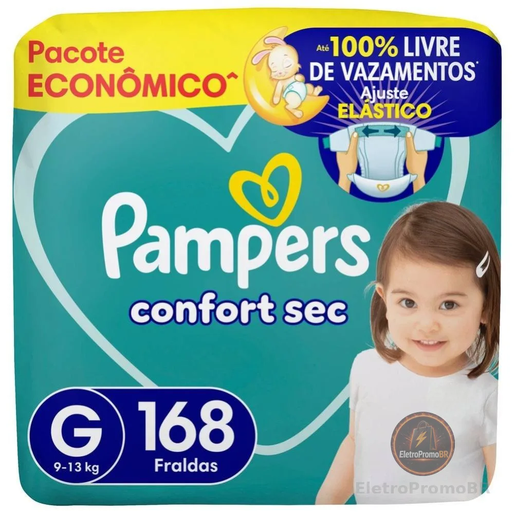 Fralda Pampers Confort Sec Ultra G 168 Unidades