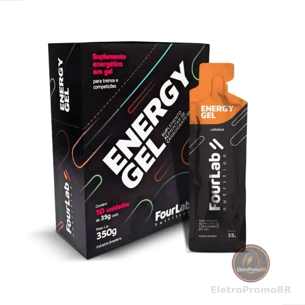 Gel De Carboidrato Fourlab Energy Laranja 10 Sachês 35g Ciclismo Corrida Gel Fourlab Laranja