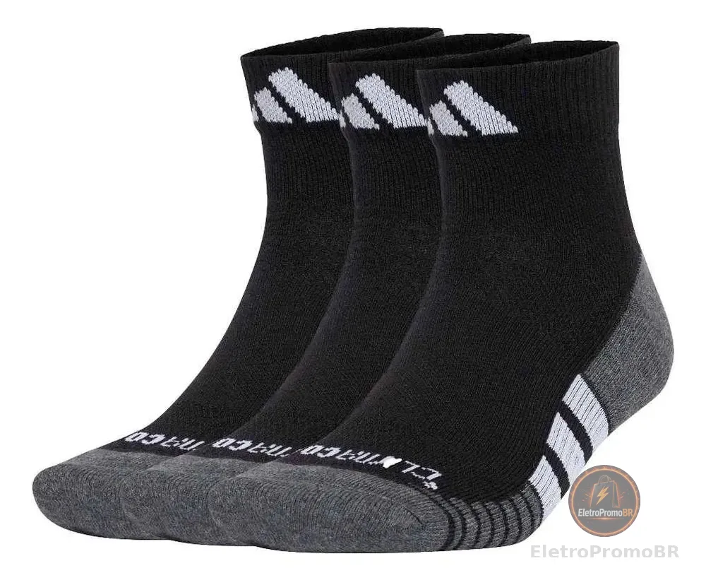 Kit 3 Meias adidas Performance Cano Médio - Original Preto 35-37