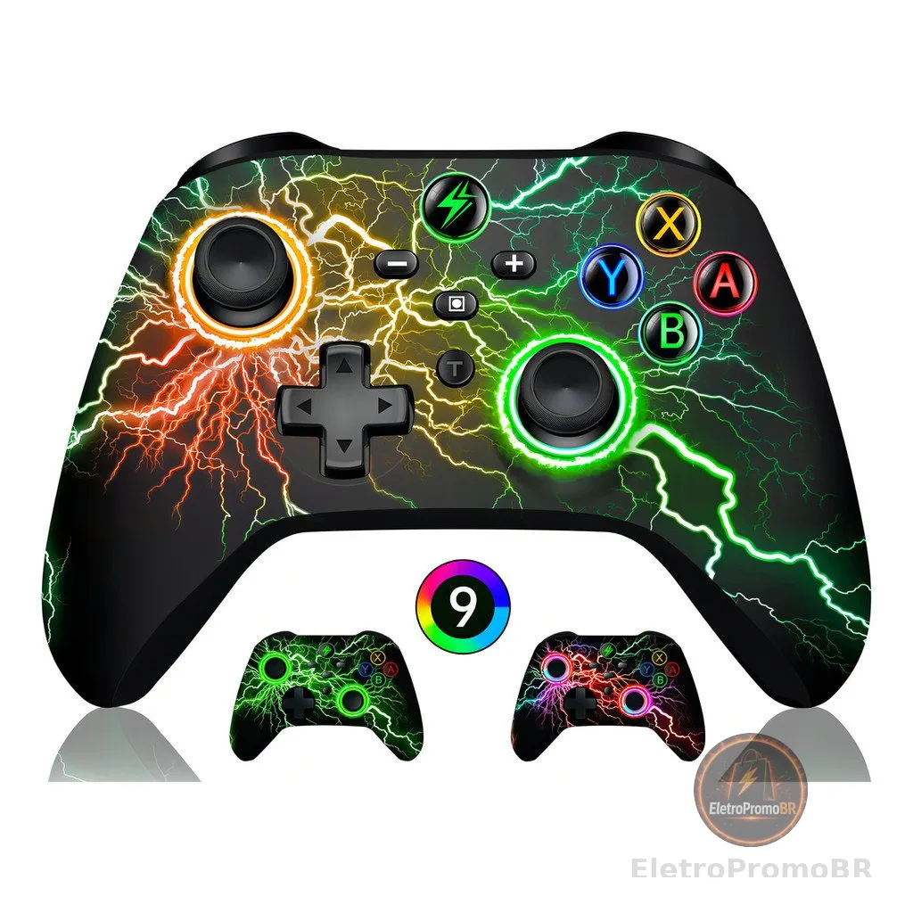 Controle Sem Fio Para Pc Nintendo Switch Android Ios Led Rgb