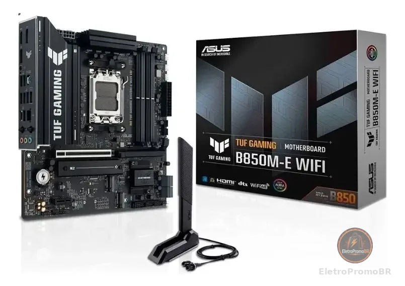 Placa-mãe do computador Asus TUF Gaming TUF Gaming B850M Wi-Fi WIFI DDR5 - Preto